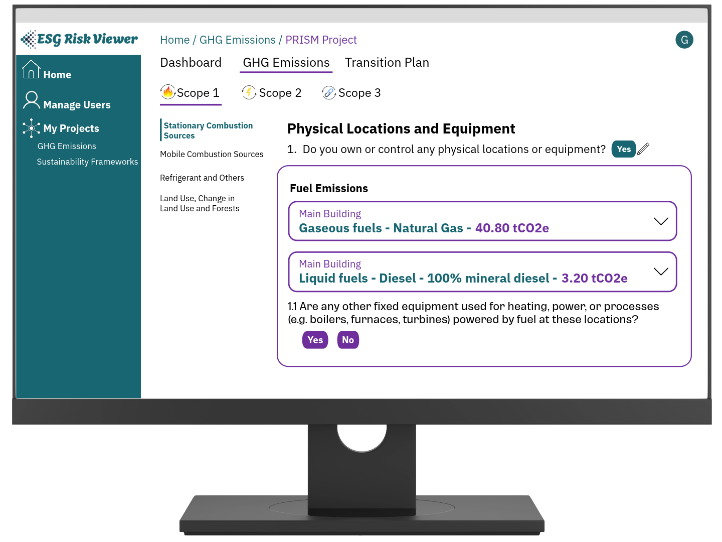 An easy to use tool to set GHG operational boundaries